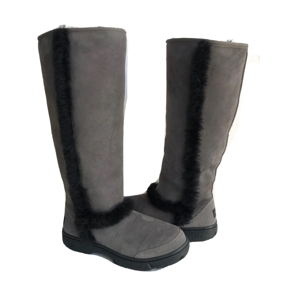 UGG SUNBURST ULTRA EXTRA TALL GREY GRAY WATER RESISTANT BOOTS sz 8